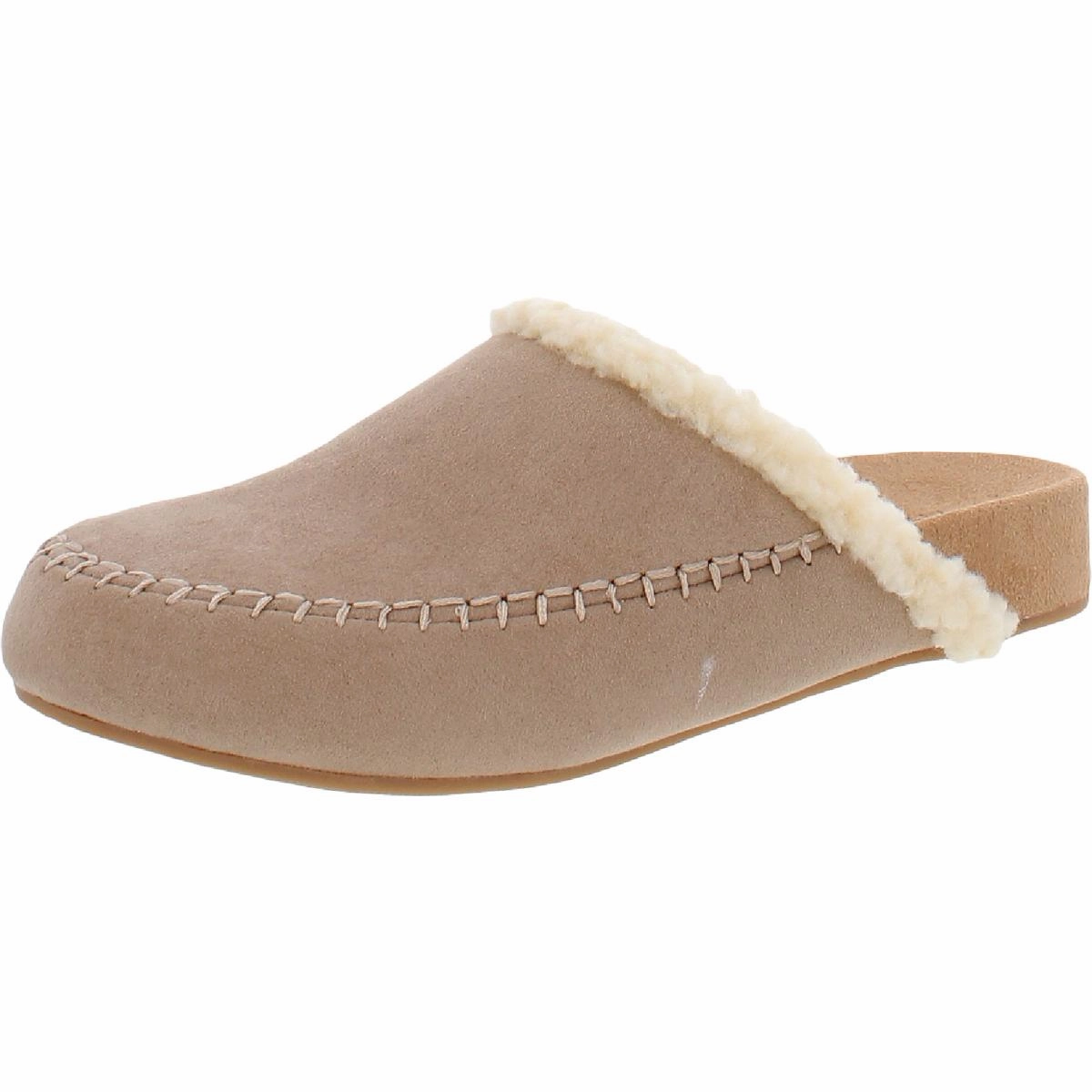 Trendy Features Easygoing Step Brooklynn Womens Faux Fur Lined Moc Toe Slide Slippers
