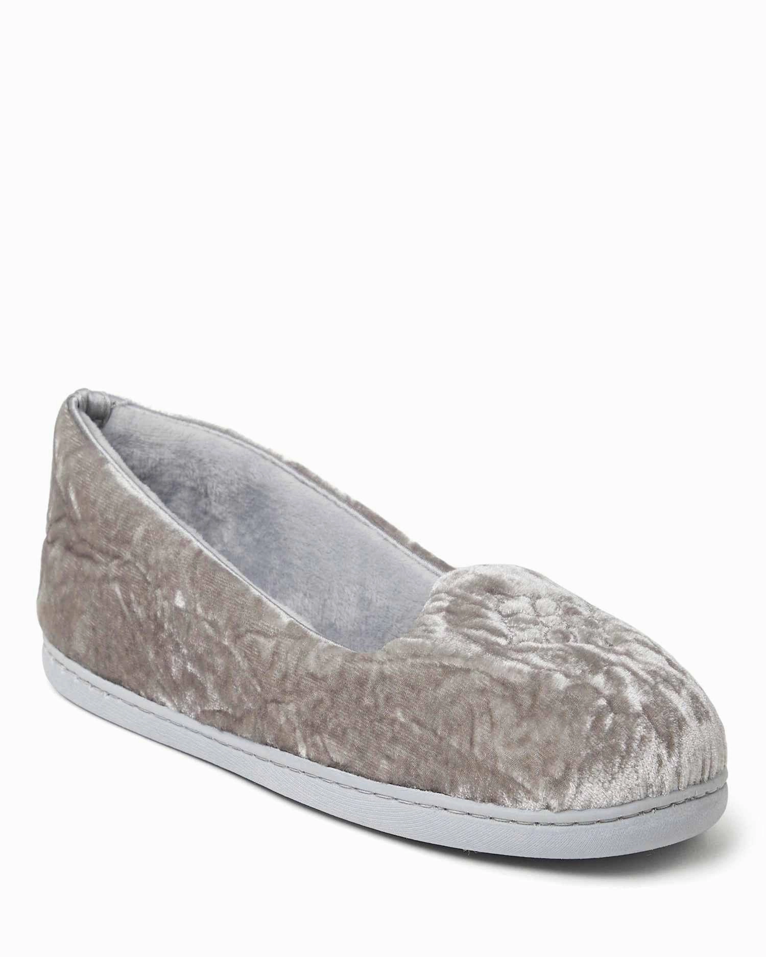 Energy return High Heel Dearfoams Womens Rebecca Microfiber Velour Closed Back House Slipper