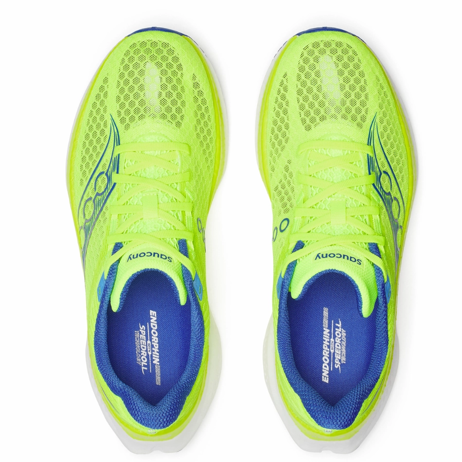 Saucony Men's Endorphin Speed 5 Running Shoes in Citron/Lapis - Online Exclusive road - running