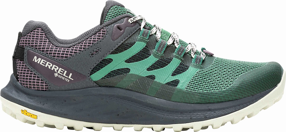 Merrell Antora 3 GORE-TEX Womens Trail Running Shoes - Green Abrasion Shield Tech respiratory health