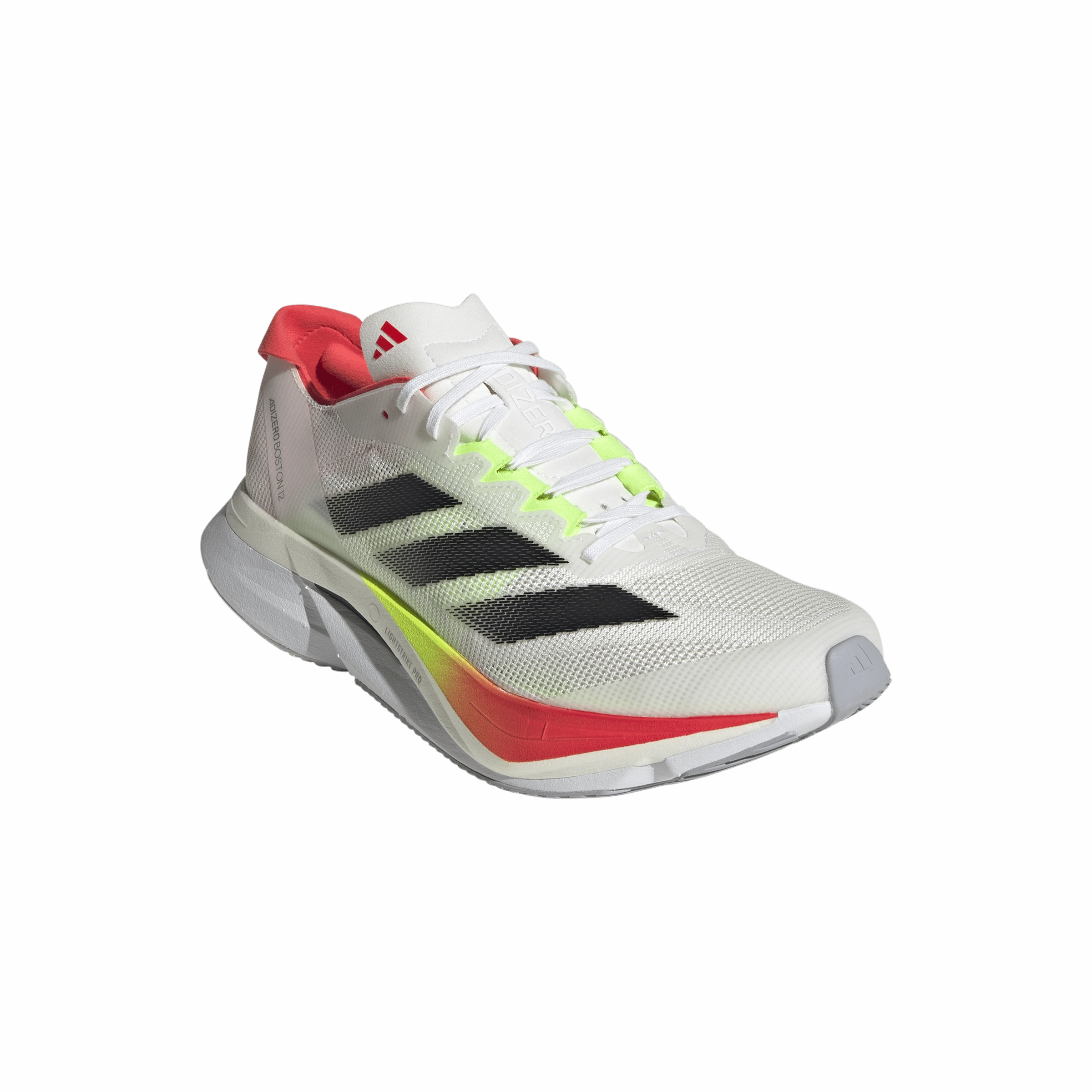 Adidas Women's Boston 12 Running Shoes in FTWR White/Core Black/Lucid Red SS25 Energy Boost