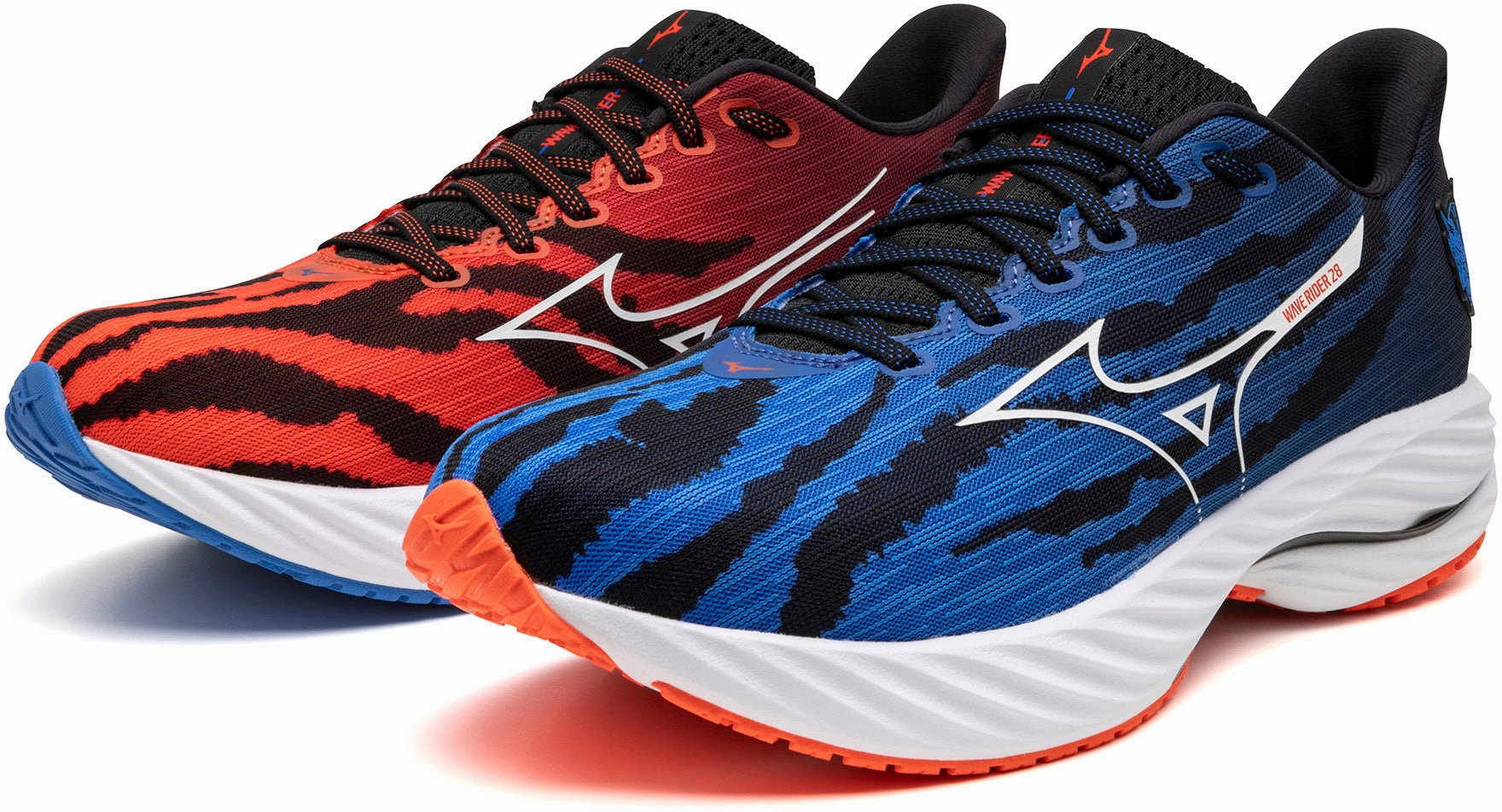 Mizuno Wave Rider 28 Mens Running Shoes - Blue Orthopedic Footbed Technology Comfortable Fitment