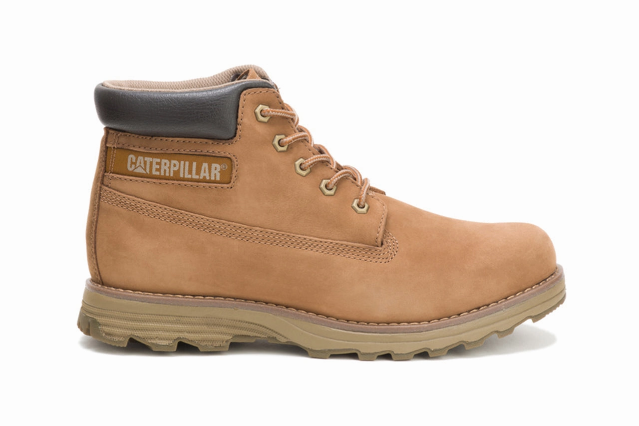 Caterpillar Men's Founder Brown Leather Everyday Ankle Boots Simple Look