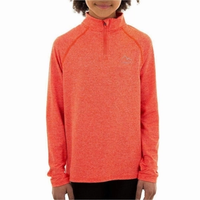 More Mile Train To Run Half Zip Junior Running Top - Orange Workshop