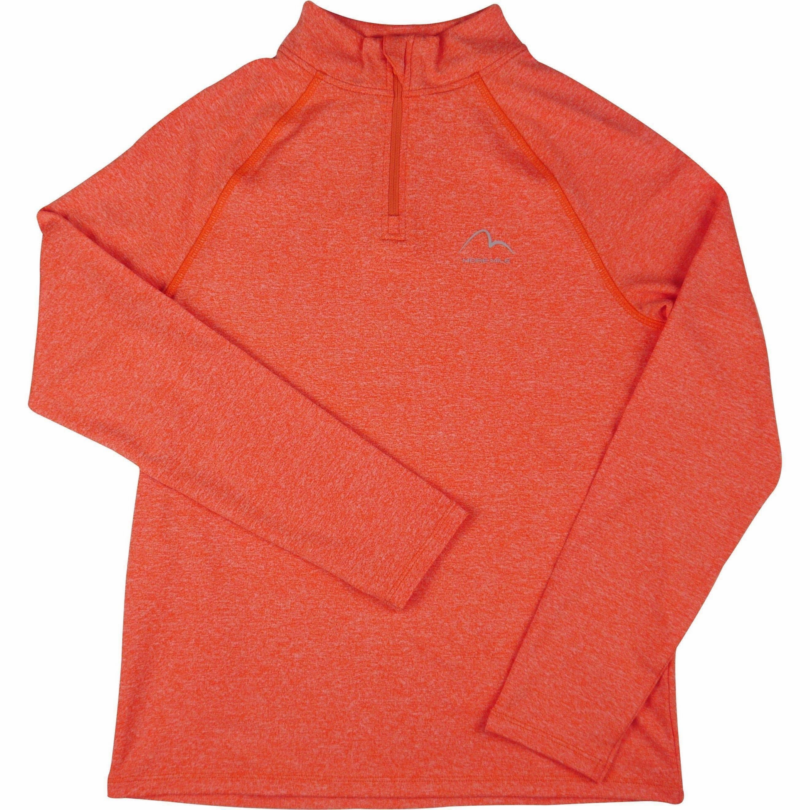 More Mile Train To Run Half Zip Junior Running Top - Orange Suede
