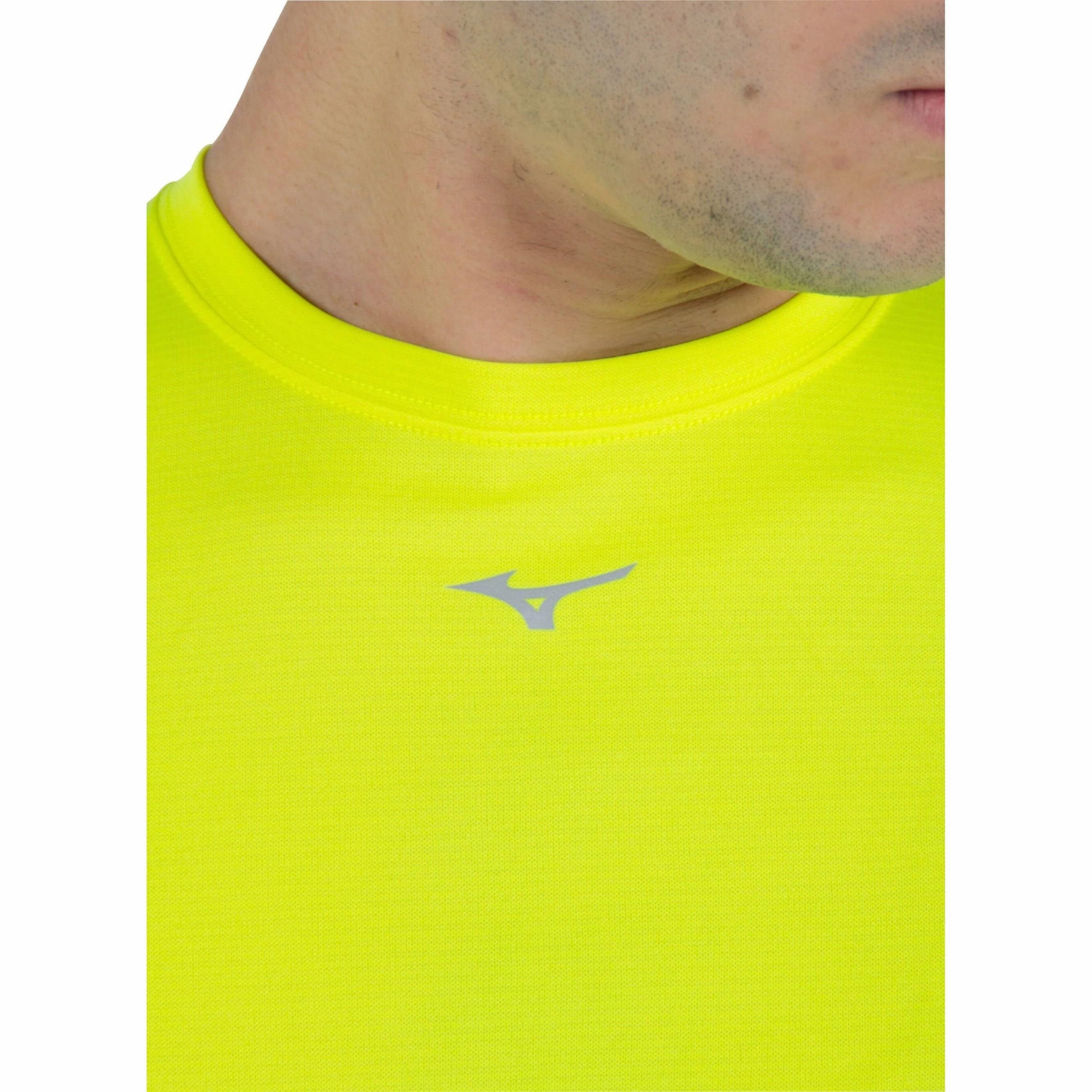 Gloves Mizuno Breath Thermo Mid Weight Long Sleeve Mens Running Top - Yellow