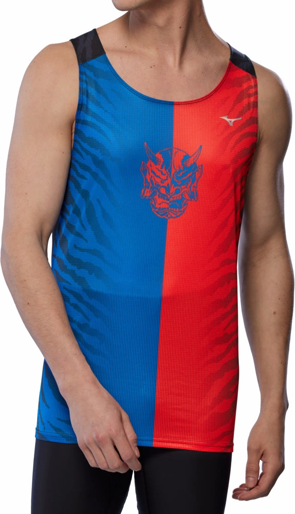 Resilient Mizuno DryAeroFlow Graphic Mens Running Vest - Blue