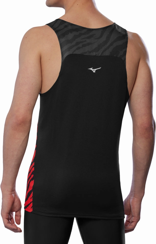 Mizuno DryAeroFlow Graphic Mens Running Vest - Blue thrill