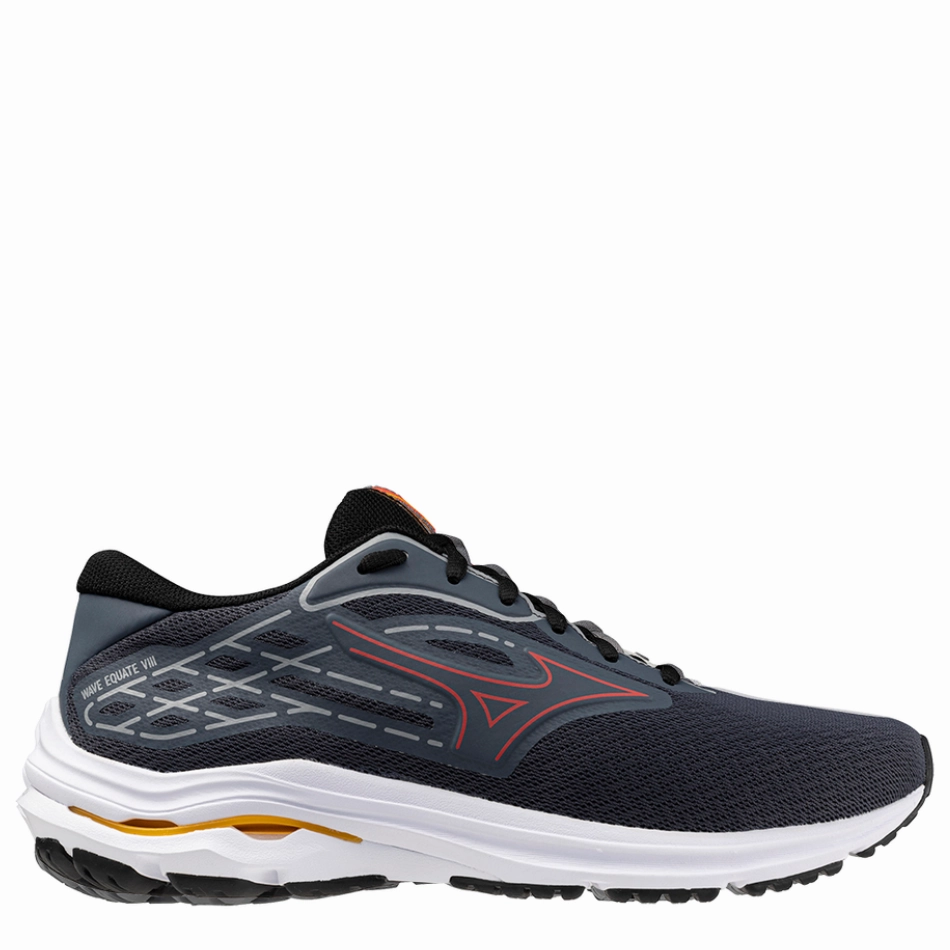 Mizuno Men's Wave Equate 8 Running Shoes in Turbulence/Cayenne/Black yellow running shoes power - walking shoes