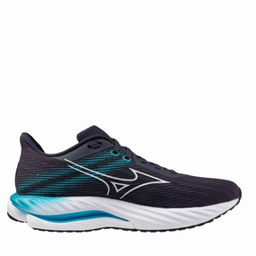 outdoor - workout running shoes Mizuno Men's Wave Inspire 21 Running Shoes in Odyssey Gray/White/Capri Breeze AW25