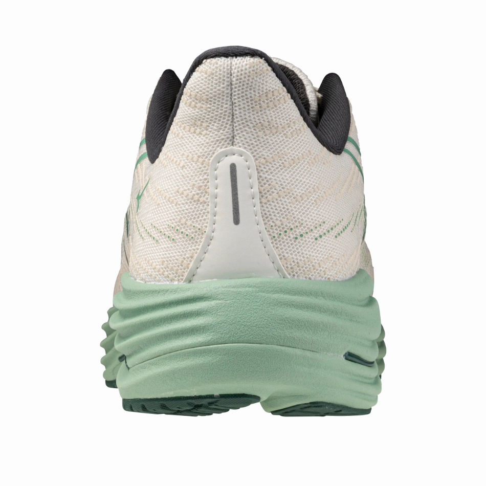 Mizuno Men's Wave Rider 29 Running Shoes in Snow White/Bistro Green/Cr??me De Menthe AW25 Flex Notch CloudTec