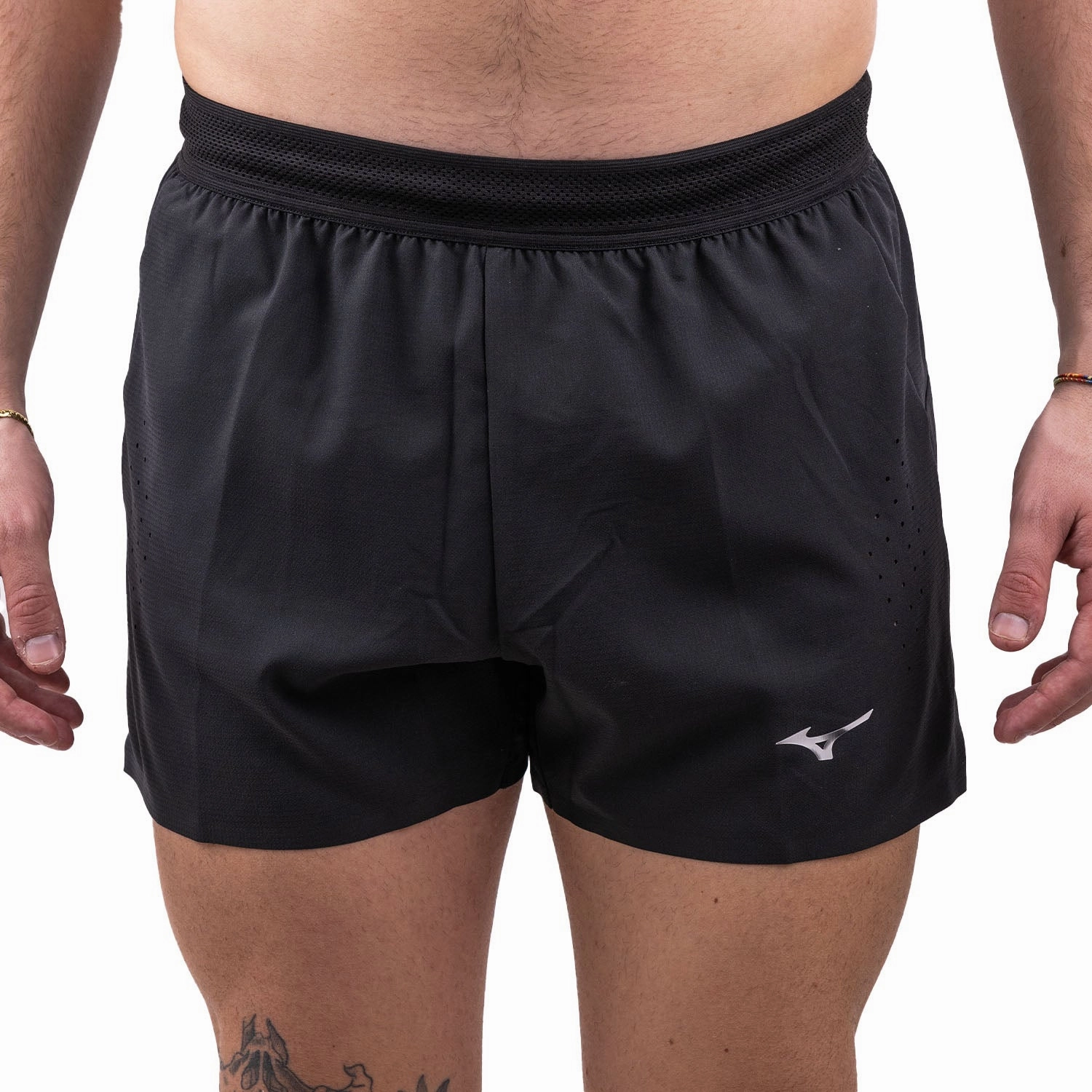 Mizuno Tech Light 3.5 Inch Mens Running Shorts - Black Comfort waistband