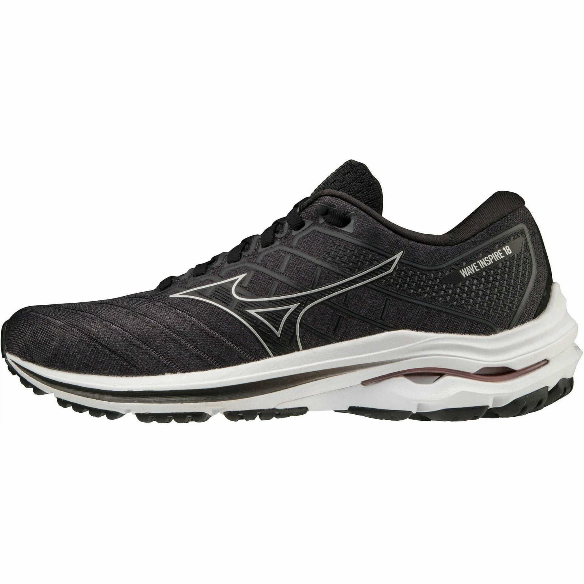 Mizuno Wave Inspire 18 WIDE FIT (D) Womens Running Shoes - Black ShockDispersion Leather