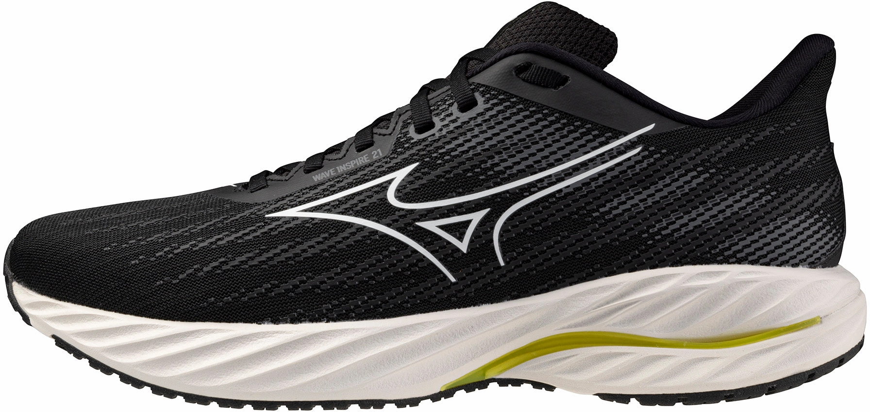 Rolling Transition Mizuno Wave Inspire 21 Mens Running Shoes - Black
