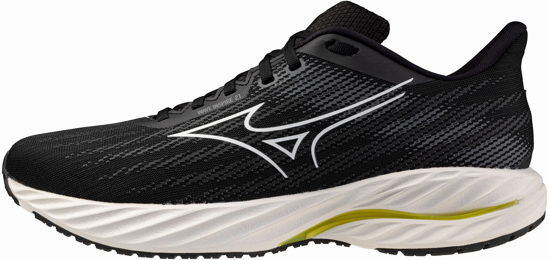 concrete - running shoes Enhanced Ground Feel Mizuno Wave Inspire 21 WIDE FIT (2E) Mens Running Shoes - Black