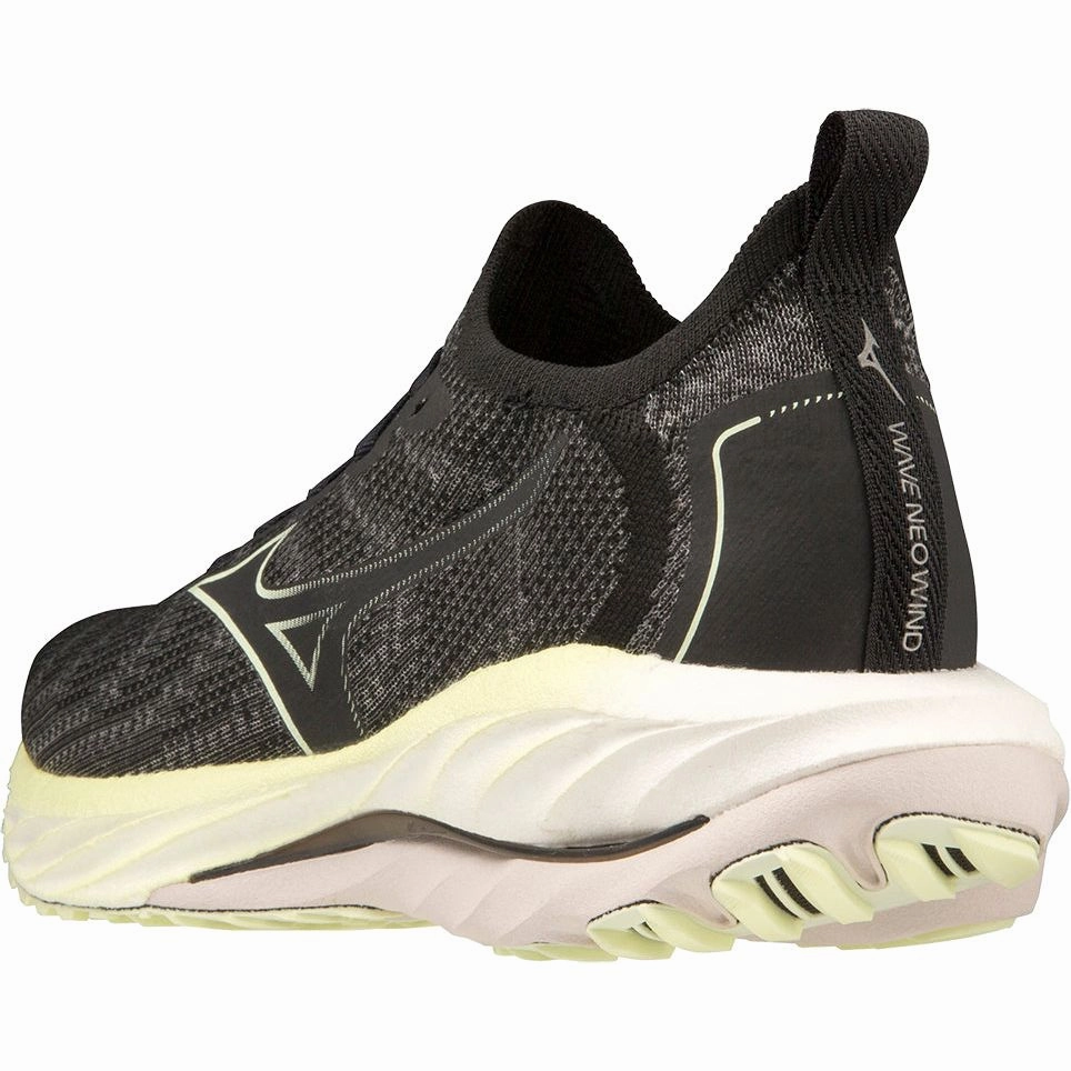 Boosted sole Hydration Wicking Mizuno Wave Neo Wind Womens Running Shoes - Black
