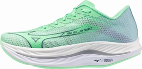 Mizuno Wave Rebellion Flash 2 Mens Running Shoes - Green Reinforced Midfoot