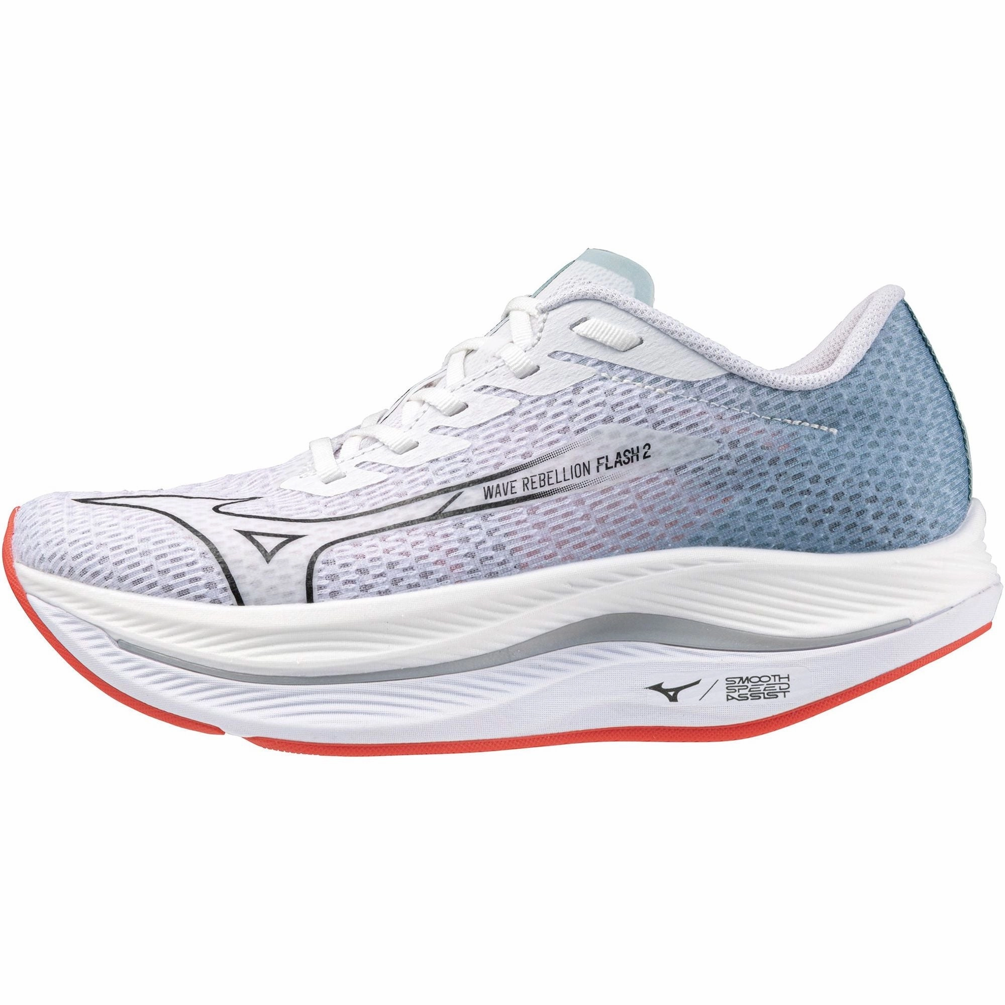 Waterproof Seams Slip Form Mizuno Wave Rebellion Flash 2 Womens Running Shoes - White