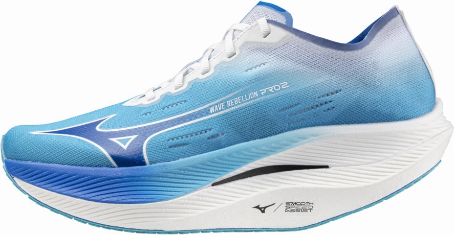 Mizuno Wave Rebellion Pro 2 Running Shoes - Blue stretchy - upper - feature shoes speed - optimized