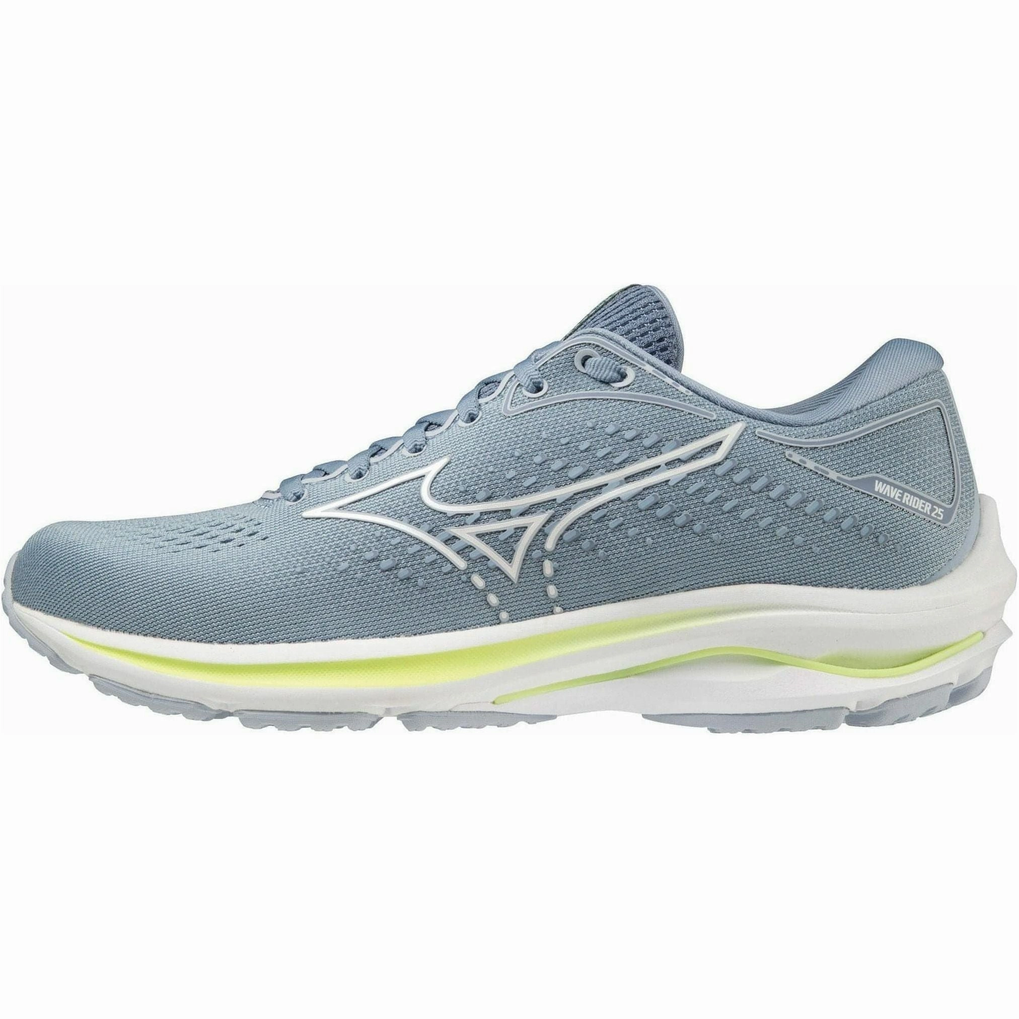 Mizuno Wave Rider 25 Womens Running Shoes - Blue Padded look Aramid Fiber Reinforcement