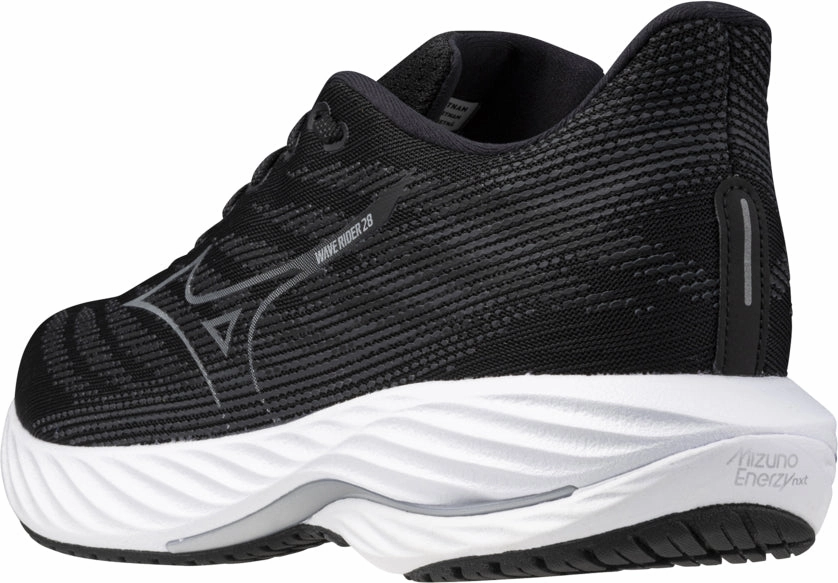 Impact Zone Flex Grooves running for adventure Mizuno Wave Rider 28 WIDE FIT (2E) Mens Running Shoes - Black