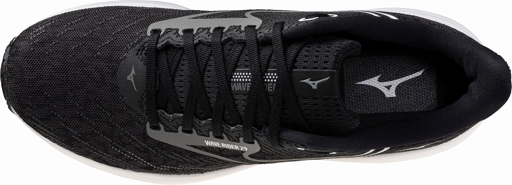 Sock Like Mizuno Wave Rider 29 Mens Running Shoes - Black