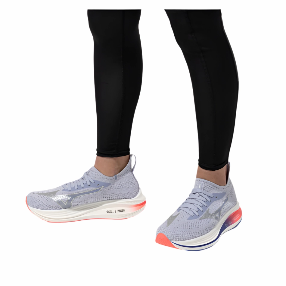 Mizuno Women's Neo Zen Running Shoes in Icelandic Blue/Silver/Striking Coral AW25 Long Distance Running