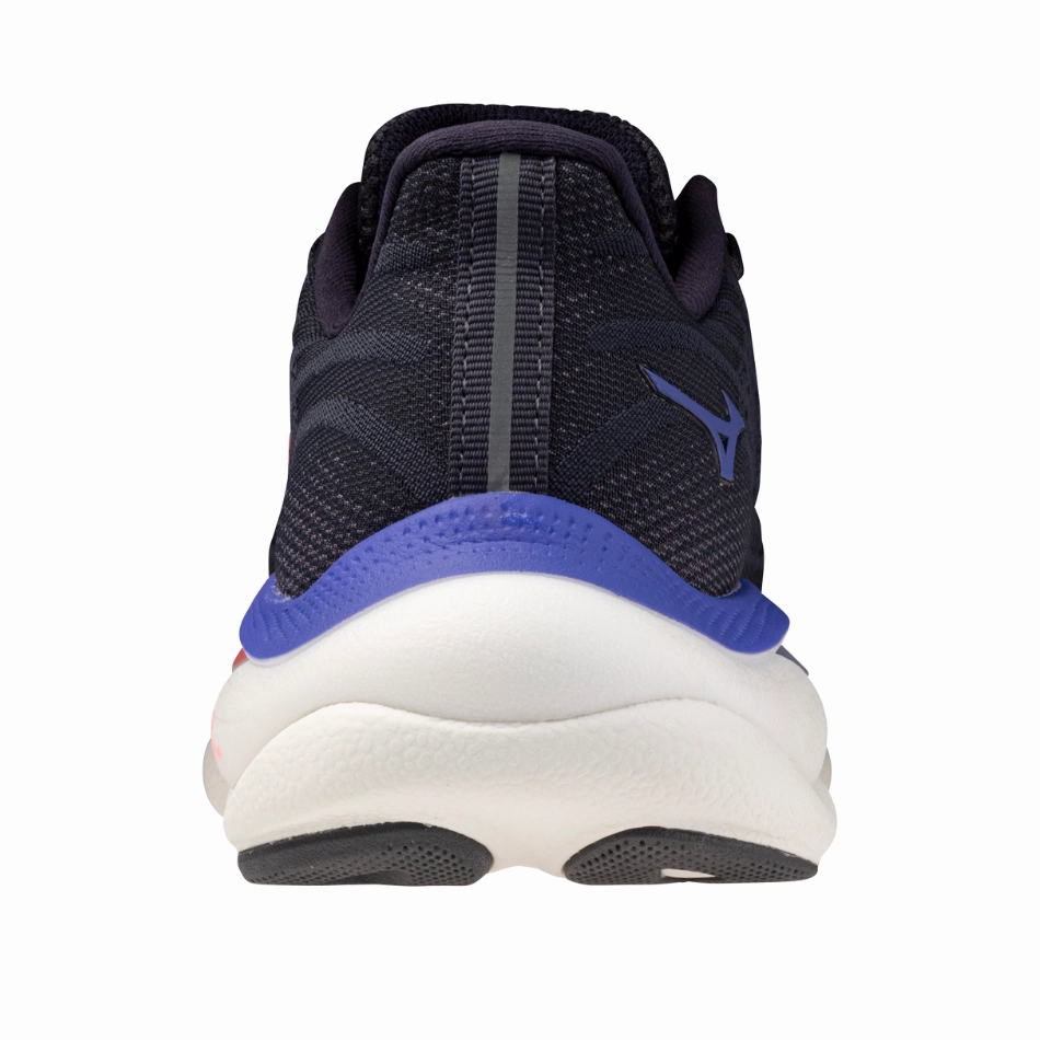 Mizuno Women's Wave Sky 9 Running Shoes in Odyssey Gray/Striking Coral/Iris Bloom AW25 Stable Chassis