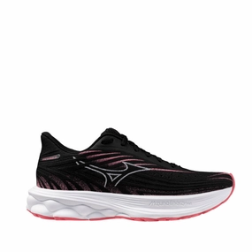Dual Compound Outsole Mizuno Women's Wave Skyrise 6 Running Shoes in Black/Camellia Rose SS25