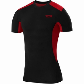TCA FX Laser Mens Short Sleeve Compression Top - Black Sleek Look Layering Options