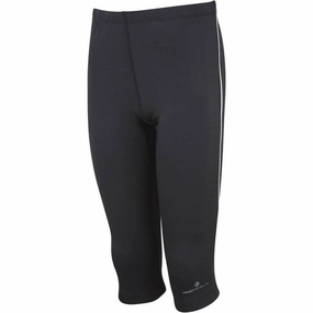 Active Comfort Wear Eco Shopper Compression Support Ronhill Pursuit Junior 3/4 Capri Running Tights - Black
