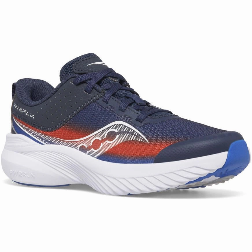 Hydrophobic Materials Saucony Kinvara 14 LTT Junior Running Shoes - Navy