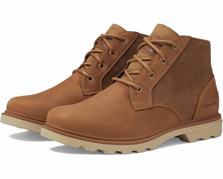 Sorel Carson Chukka Boots Men's  Brown Leather Waterproof Round Toe JOBB873 Premium Material