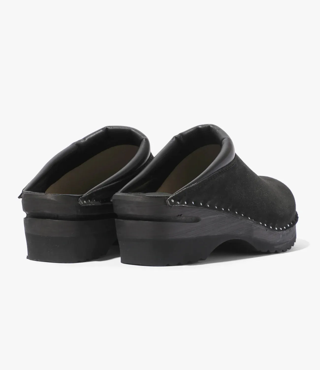 'Monet' Clog ?C Black Rough Out Ergonomic Heel
