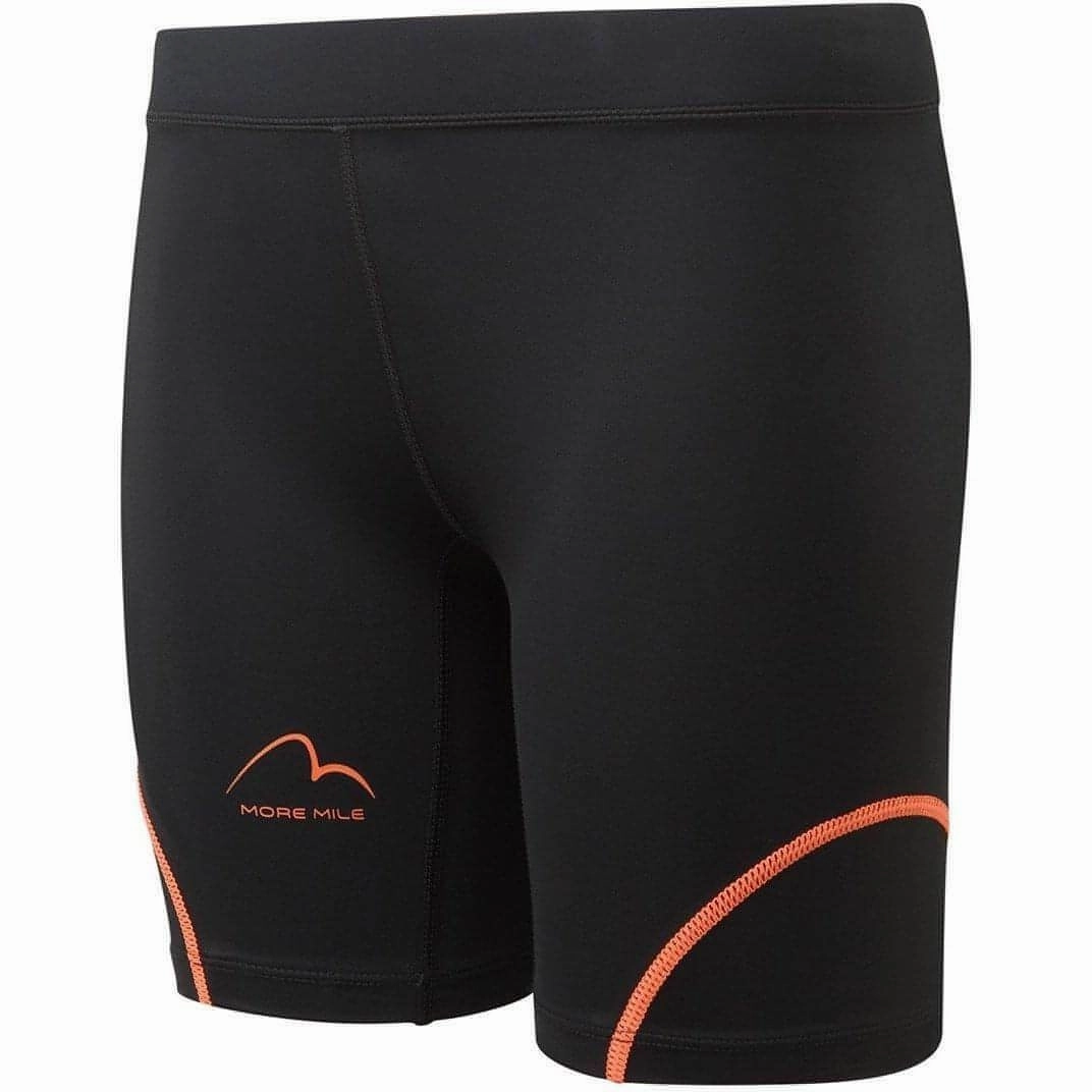 Skinny Fit Moisture Wicking Finish More Mile Compression Womens Short Running Tights - Black