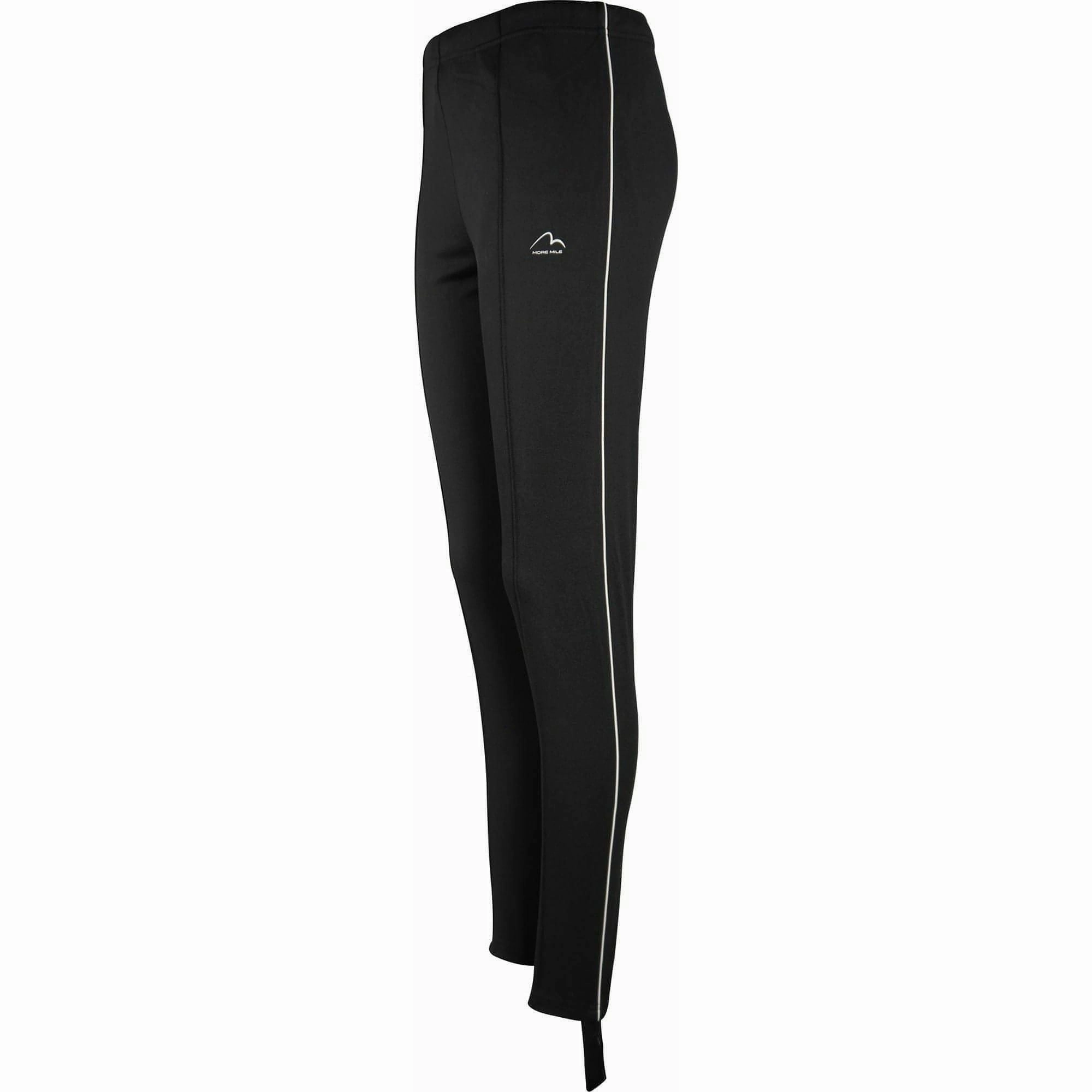 More Mile Essentials Womens Running Tracksters - Black Chic Comfort Flexible Articulated Knees