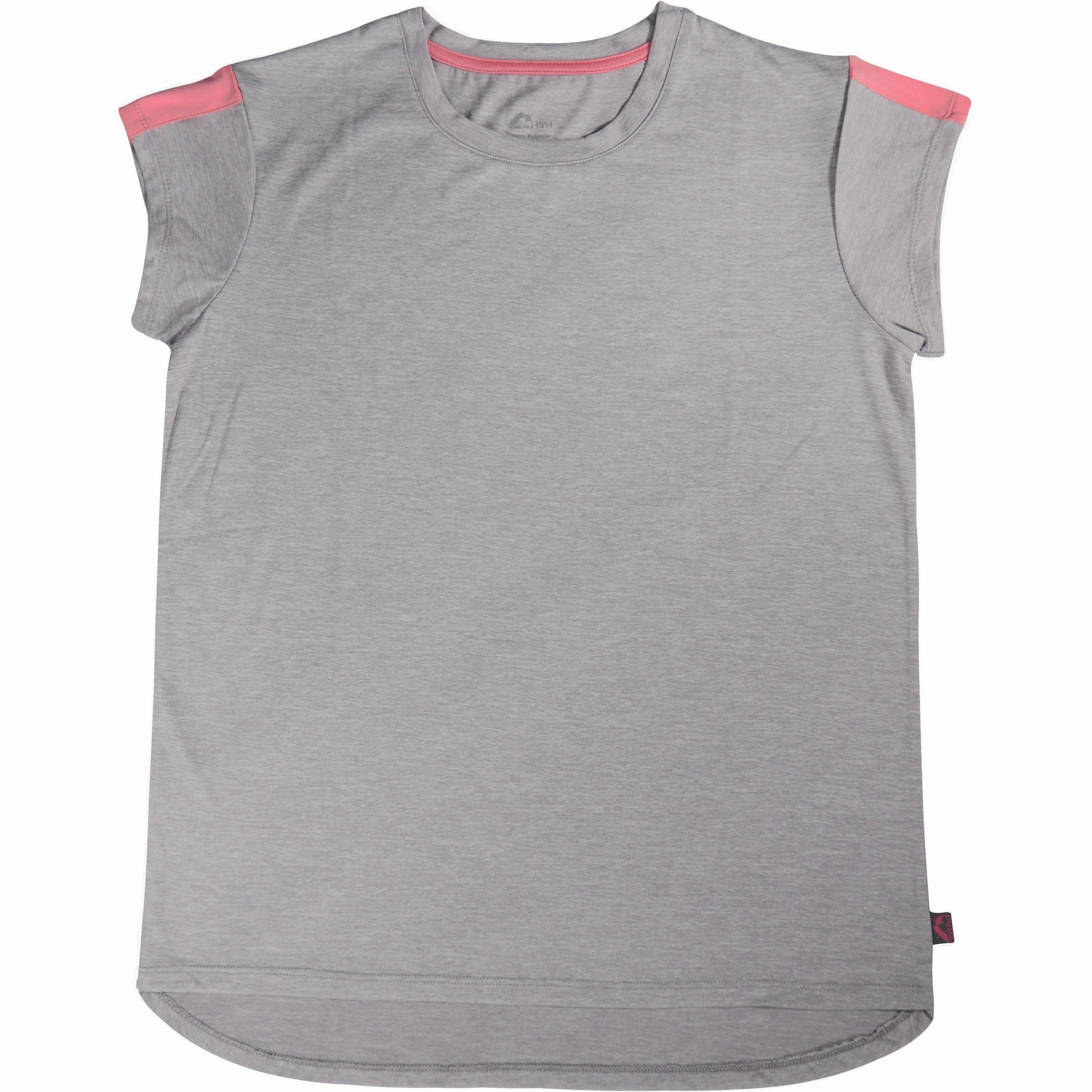 Comfy Look More Mile Girls Cap Short Sleeve Training Top - Grey