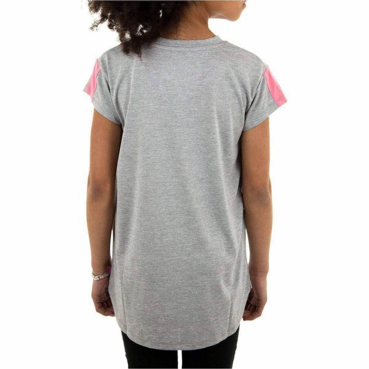 More Mile Girls Cap Short Sleeve Training Top - Grey Wear Resistant Fabric