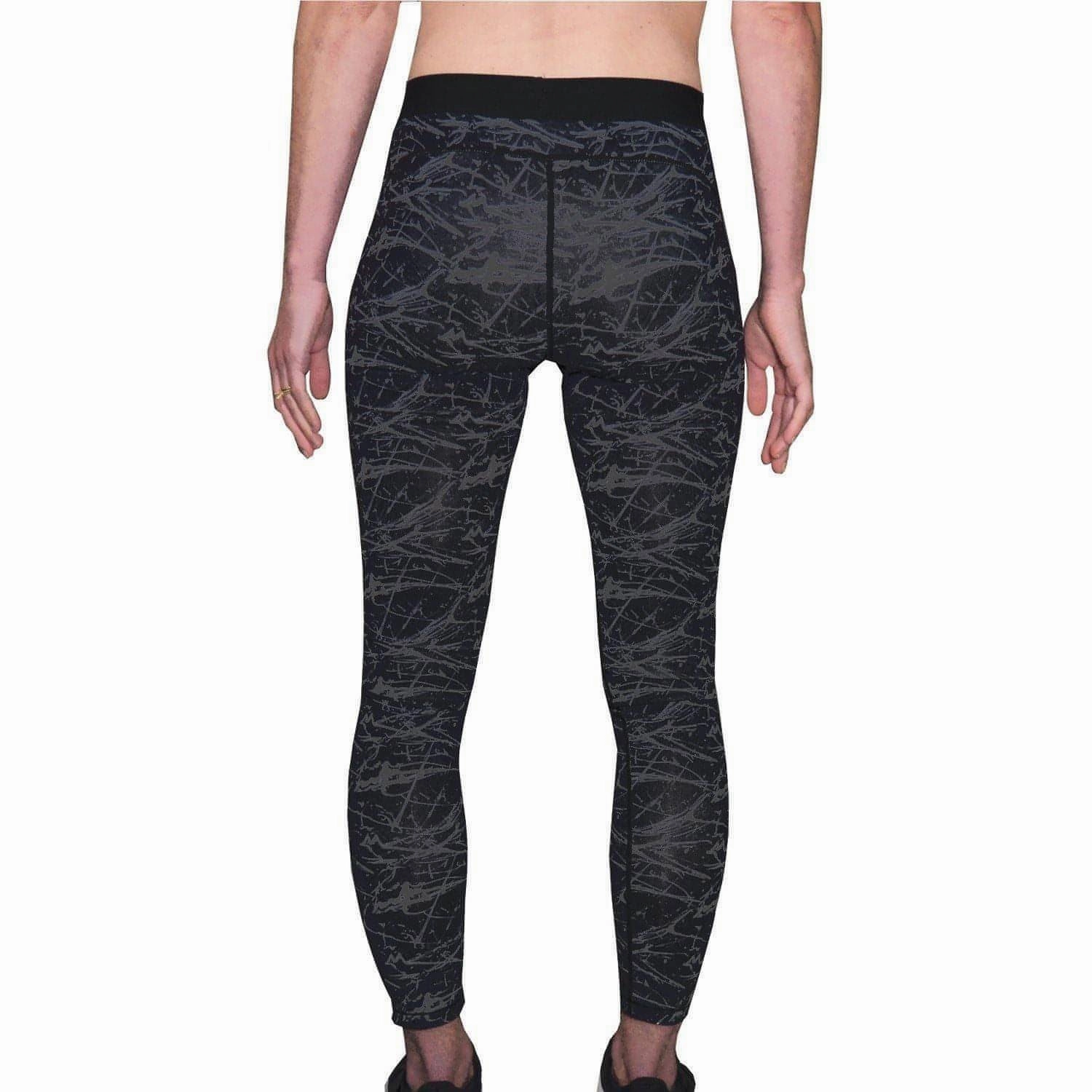 Performance Fit More Mile Go For It Printed Womens Long Running Tights - Black