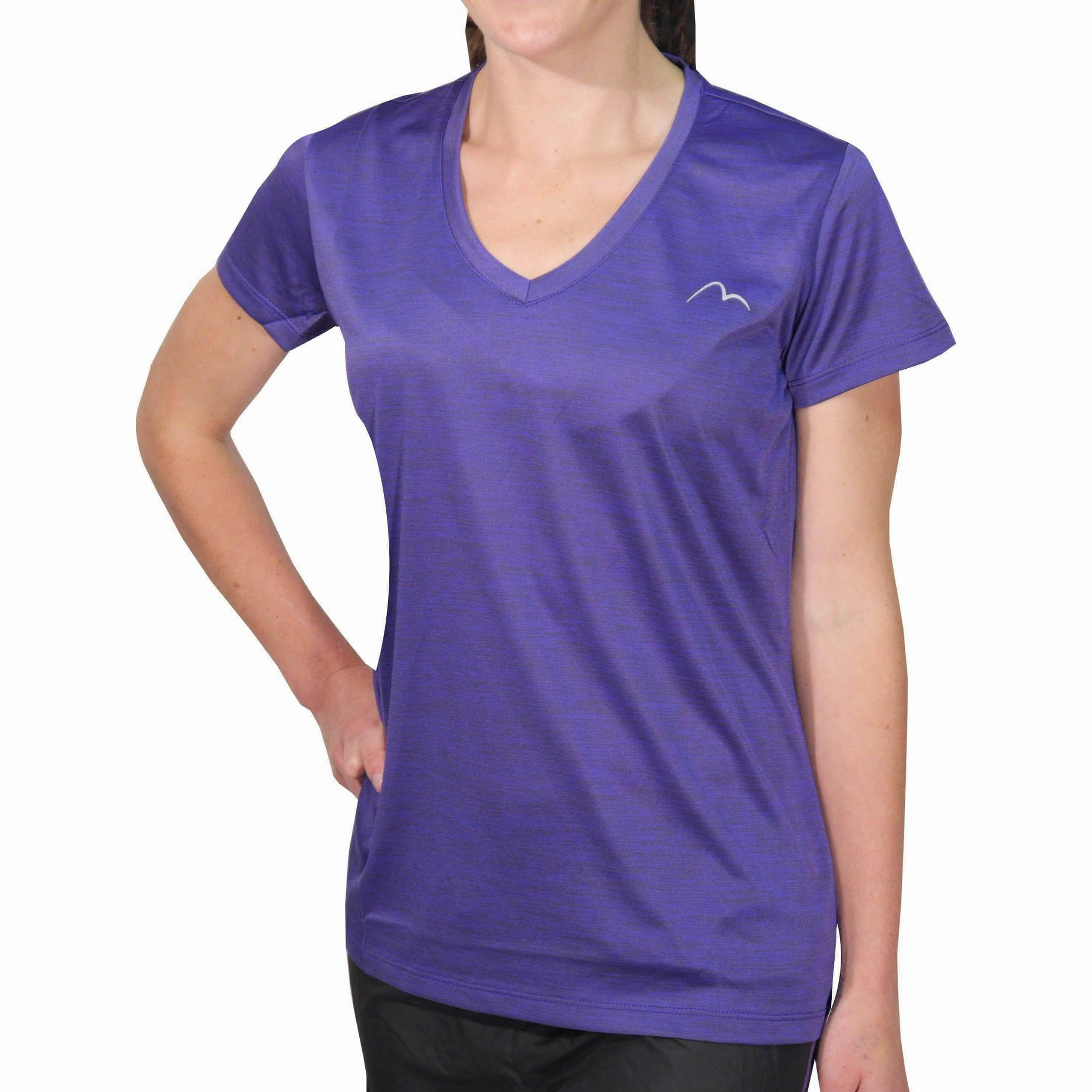 Classic Look Comfortable Style More Mile M-Tech Dry Girls Short Sleeve Running Top - Purple