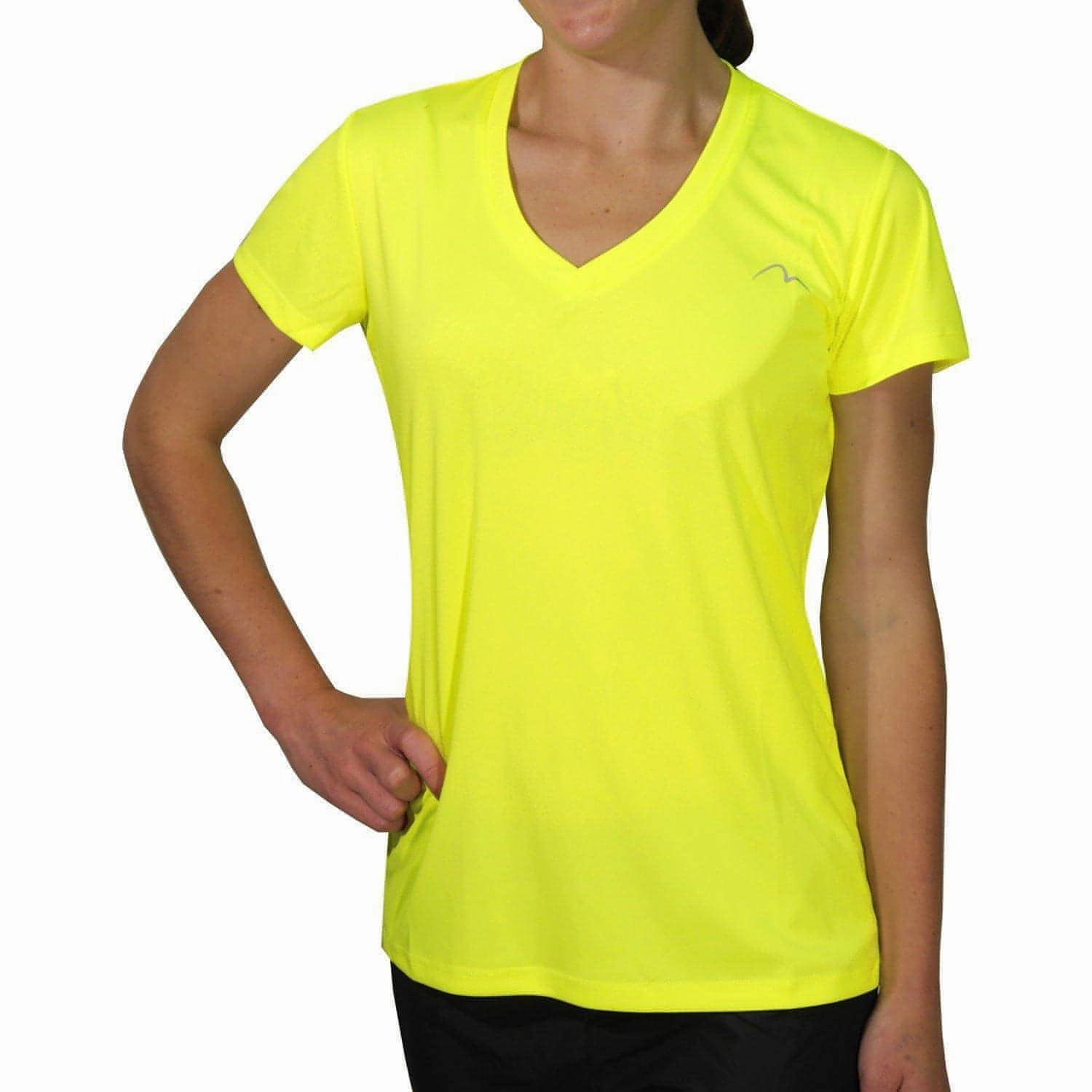 Perfect Layer Quick Dry Fabric More Mile M-Tech Dry Girls Short Sleeve Running Top - Yellow