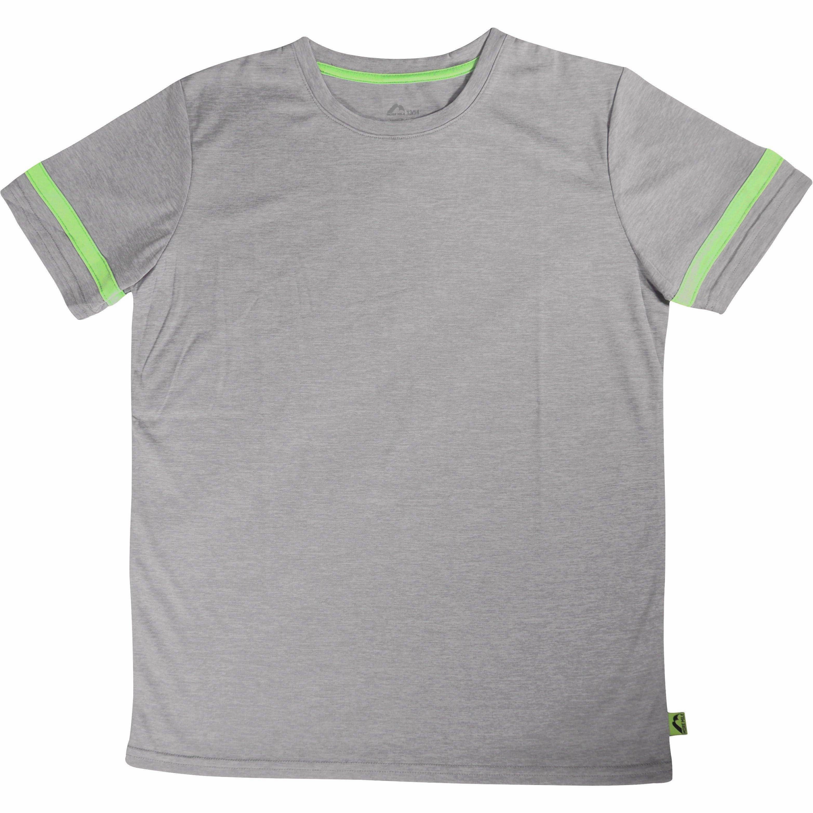 More Mile Marl Boys Short Sleeve Running Top - Grey Sun Protection