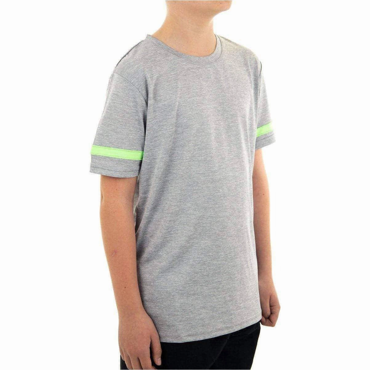 Travel Comfort Style More Mile Marl Boys Short Sleeve Running Top - Grey