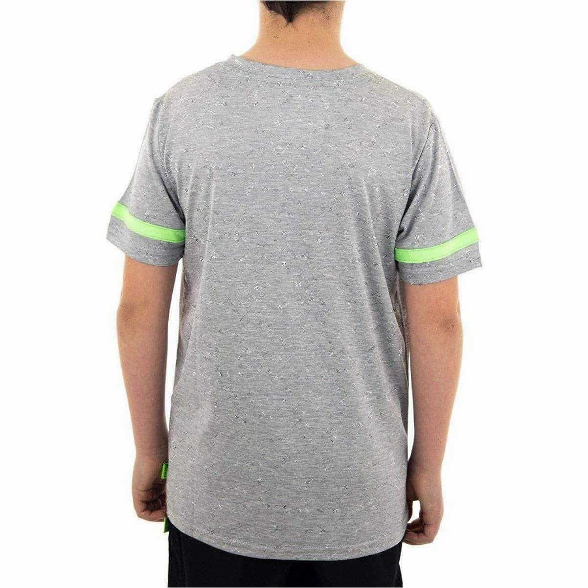 Daily Fashion More Mile Marl Boys Short Sleeve Running Top - Grey