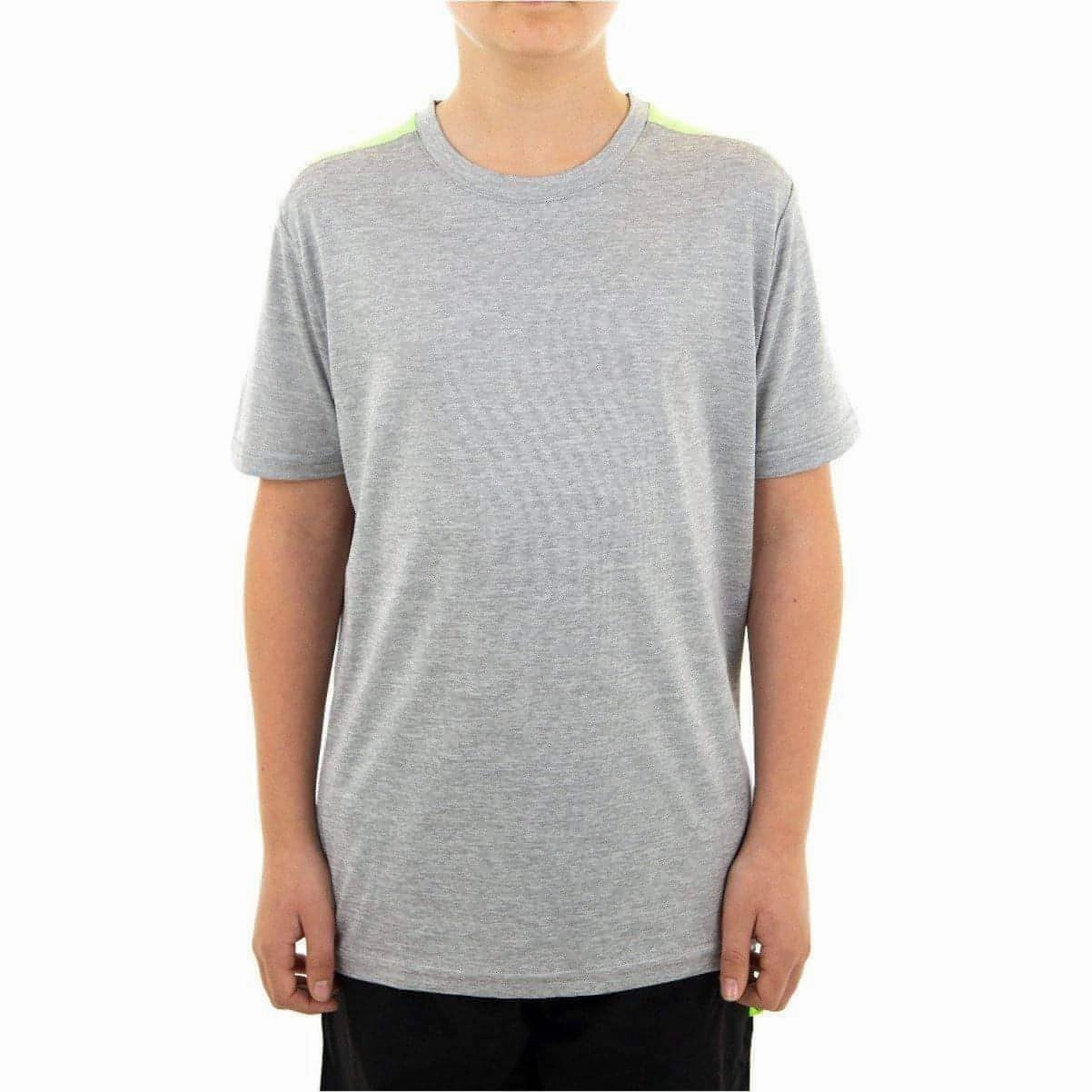 Perfect Fit More Mile Marl Boys Short Sleeve Running Top - Grey