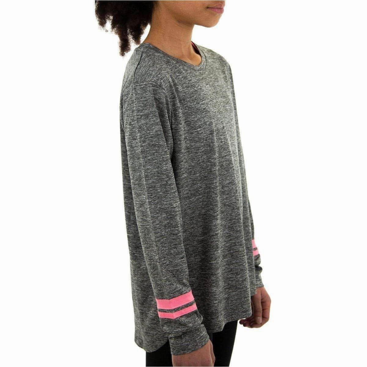 restaurant Youthful More Mile Marl Girls Long Sleeve Running Top - Grey