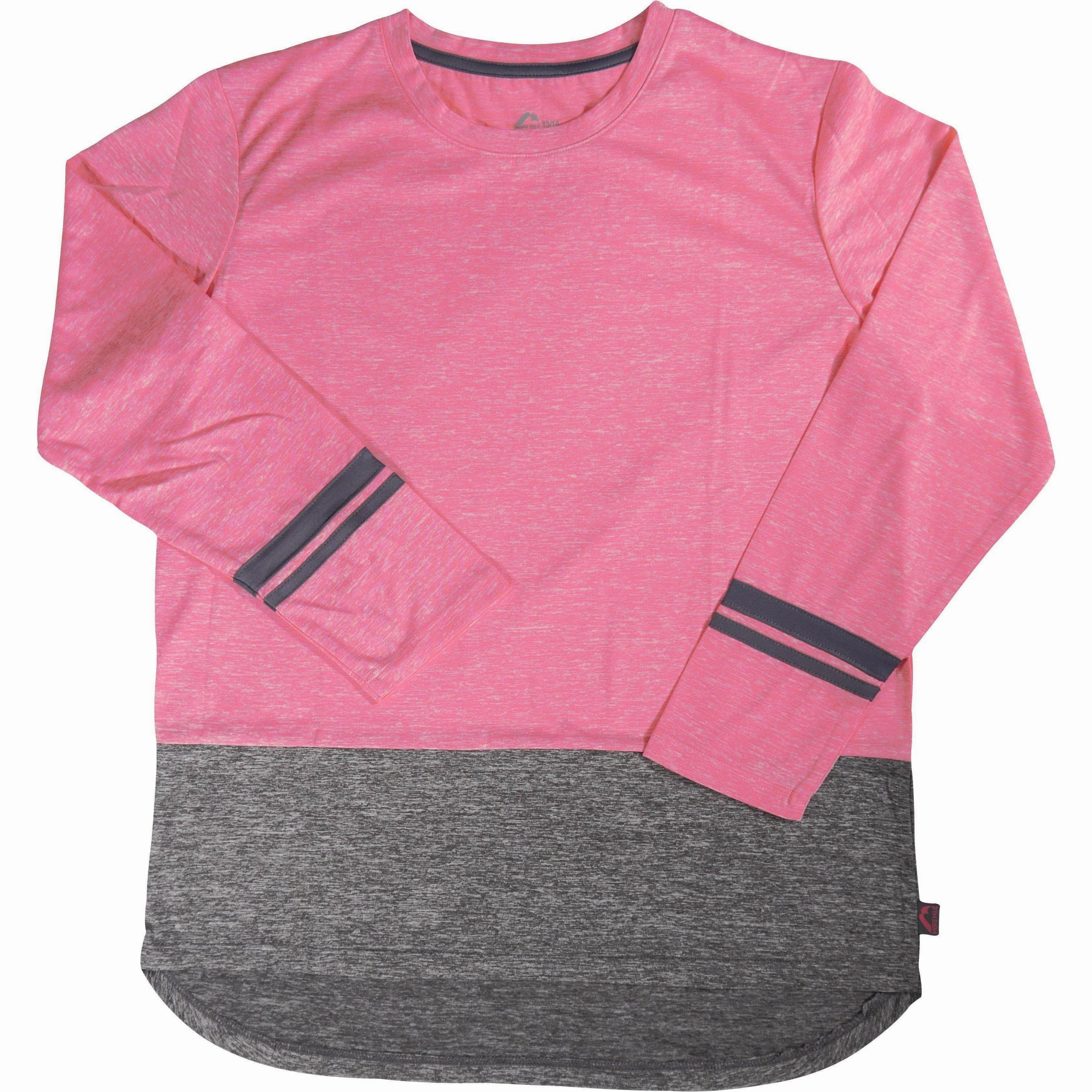 Polished More Mile Marl Girls Long Sleeve Running Top - Pink
