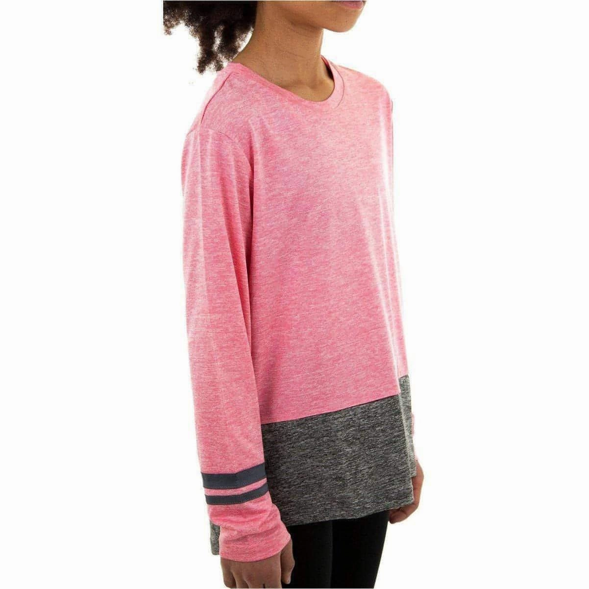 More Mile Marl Girls Long Sleeve Running Top - Pink Generic
