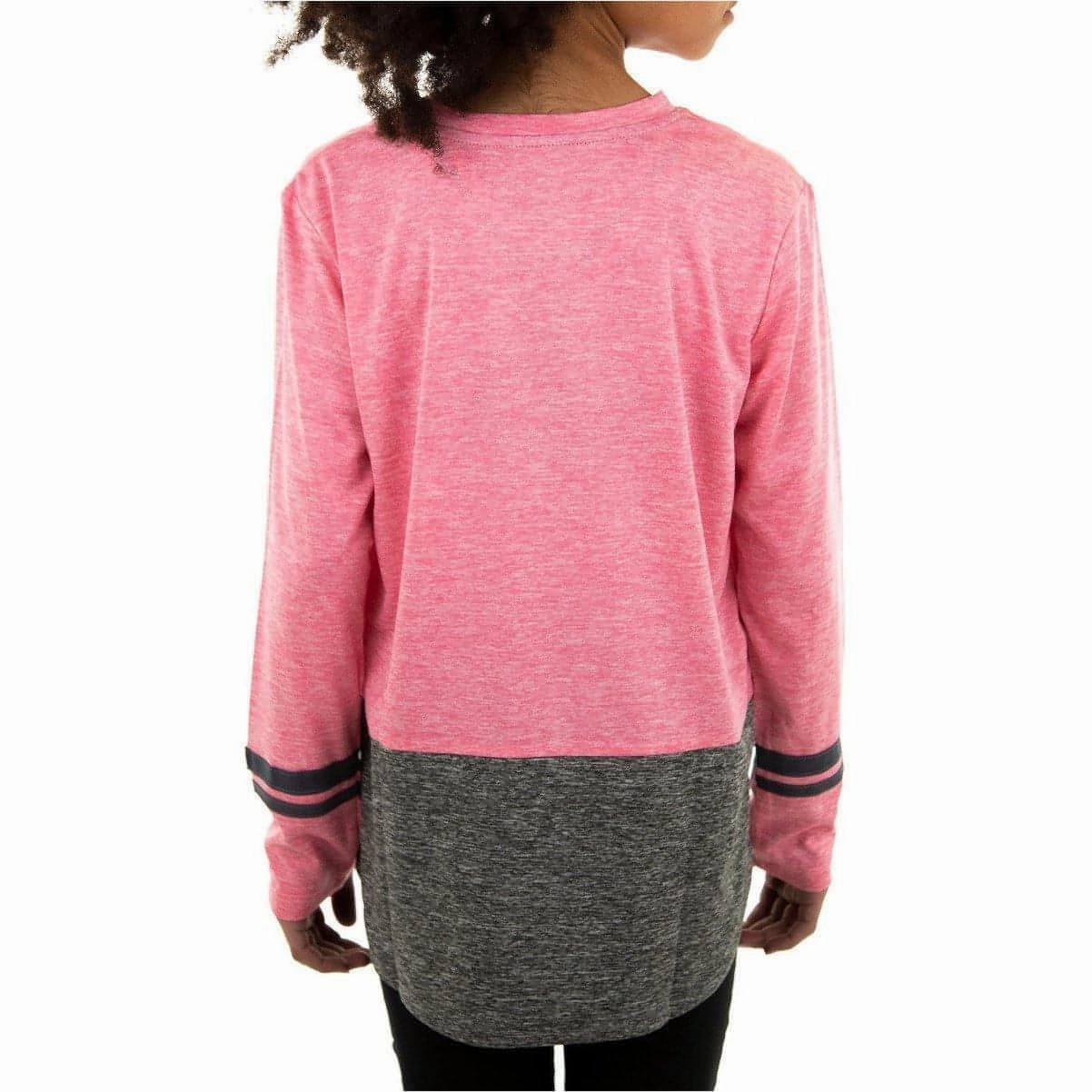 Elbow length cuff Yoga - wear More Mile Marl Girls Long Sleeve Running Top - Pink