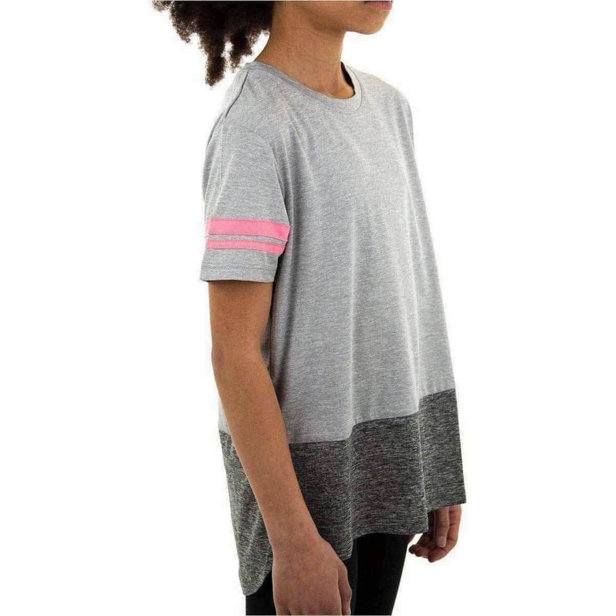 More Mile Marl Girls Short Sleeve Training Top - Grey Smart Layering